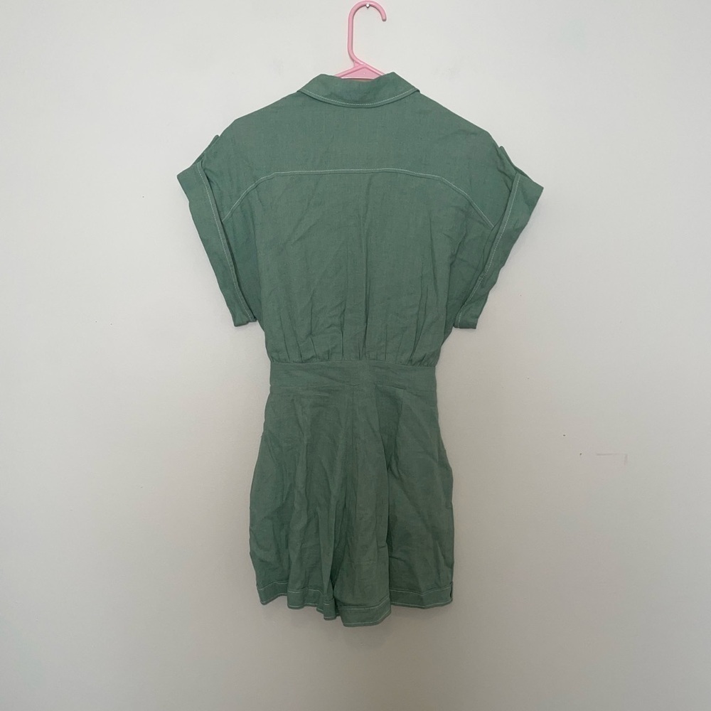 Zara Sage Green Short Sleeve Shorts Romper Size XS - Picture 7 of 9